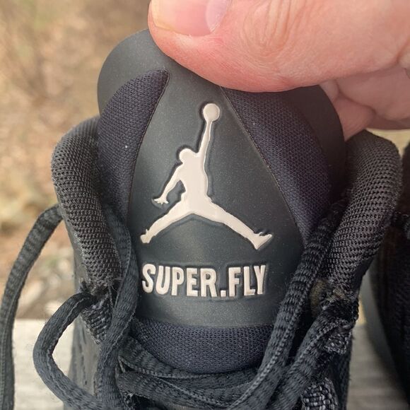 Nike Jordan Super Fly 5 Black Sneakers Sz 6Y - Picture 7 of 8